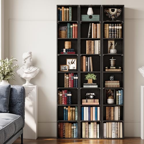 8-Tier Tall Narrow Bookshelf, 71-Inch Compact Floor Standing Storage Unit