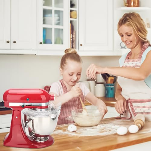 Wanyshapy Clear Pouring Shield for KitchenAid 4.5-5 Qt Tilt Head Mixer, Stainless Steel Bowl Accessory