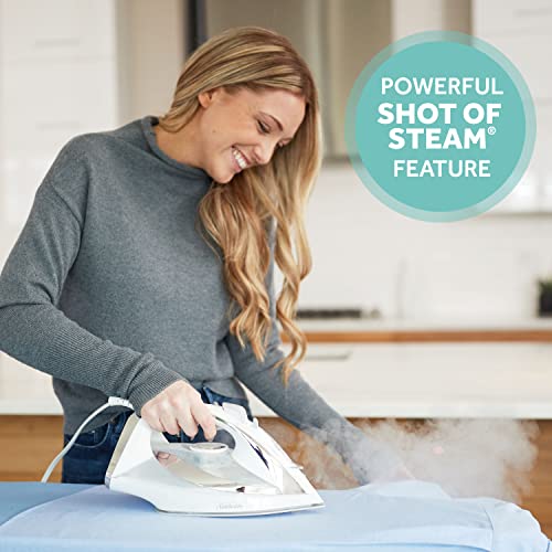 Turbo Steam Iron - 1700W Nonstick Ceramic Soleplate with Auto-Off