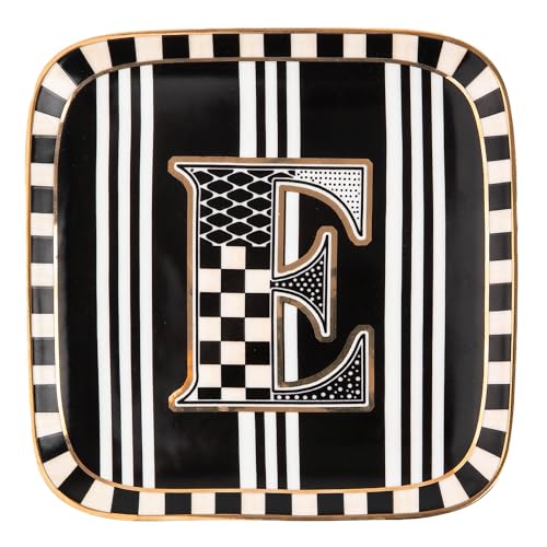 Ceramic Monogram Trinket Dish, 5.75-Inch Decorative Letter Plate