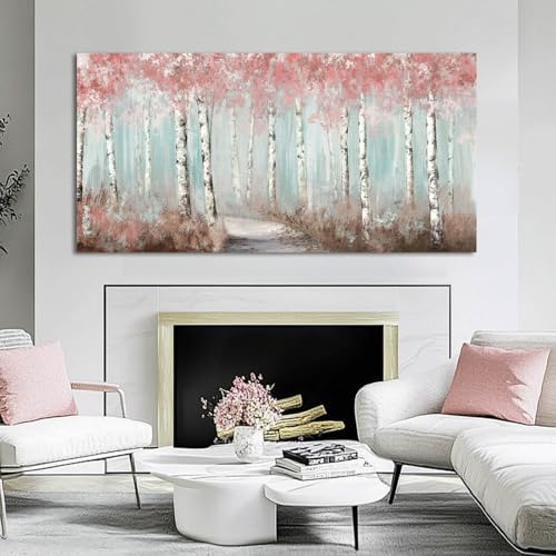 Large Botanical Canvas Wall Art 24x48 Inch Framed Winter Forest Print