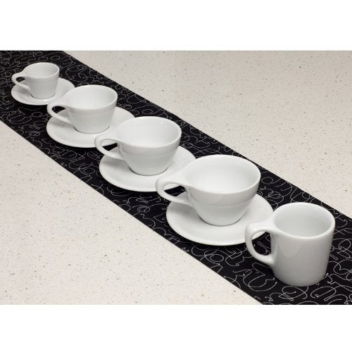 notNeutral Large 12 oz Porcelain Coffee Cup & Saucer Set Pack of 2, White