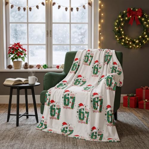 67 Meme Christmas Blanket 50x60 Inch Festive Flannel Throw for Holiday Decor