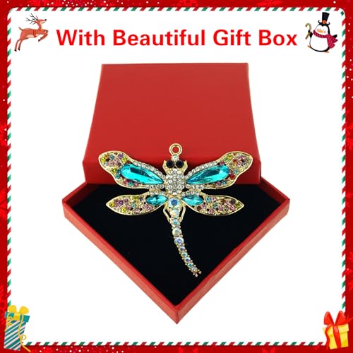 TuquLand Dragonfly Christmas Ornament 2026 - Rhinestone Metal Tree Decor - Variation: Dragonfly1