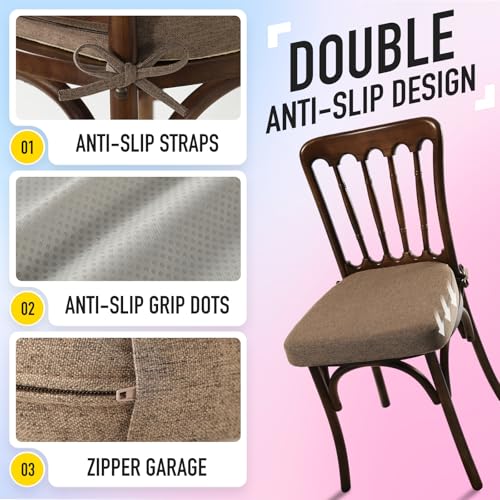 Cooling Gel Memory Foam Chair Cushions, U-Shaped Non-Slip Seat Pads, Set of 4