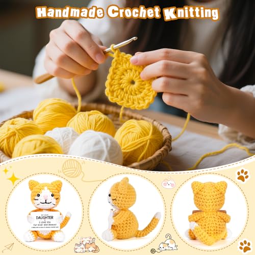 Handmade Crochet Cat Plushie - Emotional Support Gift for Daughter