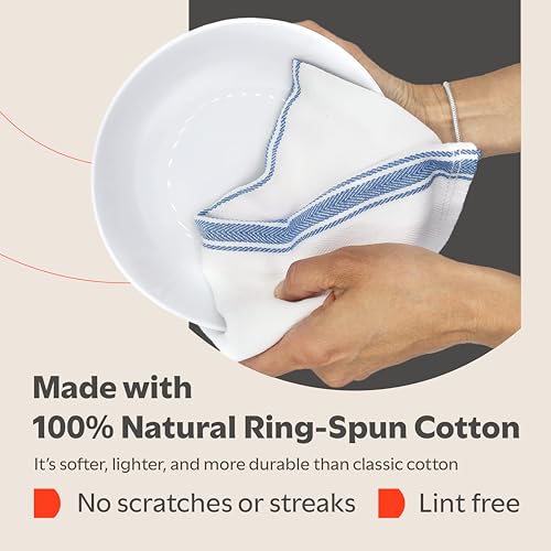 100% Cotton Kitchen Dish Towels, 15 Pack - Absorbent & Lint-Free Cleaning Cloths