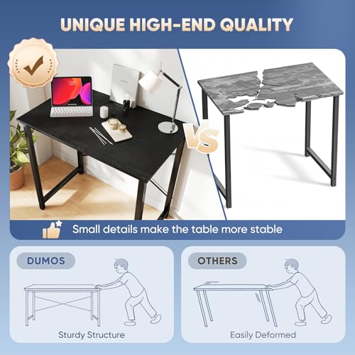 DUMOS 32 Inch Small Computer Desk, Sturdy Home Office Gaming Workstation