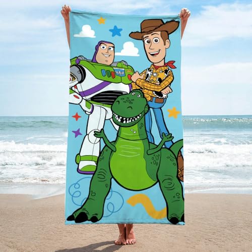 Toy Story Kids Beach Towel - 28x58 Inch Ultra-Soft Cotton, Official Licensed Multi Design
