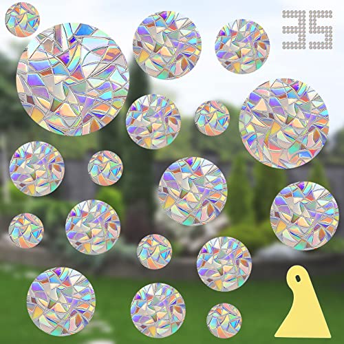 Rainbow Window Decals for Bird Strikes - 35 Anti-Collision Clings