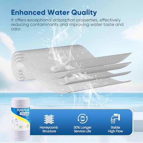 5 Micron 10 x 4.5 Whole House String Wound Sediment Water Filter, 2-Pack