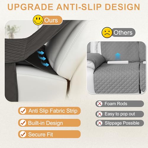 Waterproof Quilted Reclining Sectional Couch Cover - XL 5 Seat