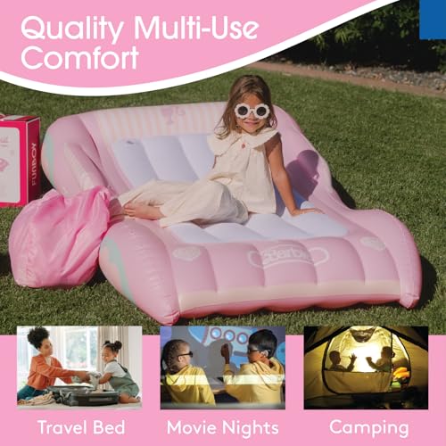 Kids Inflatable Twin Air Mattress with Carrying Bag for Travel and Sleepovers