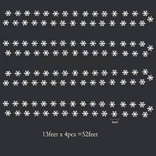 Cheerland Silver Snowflakes Garland - Winter Wonderland Decorations for Holiday Events & Parties