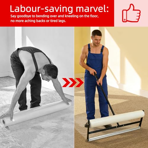 Adjustable Carpet Protection Film Applicator, 24" to 36" Heavy Duty Dispenser