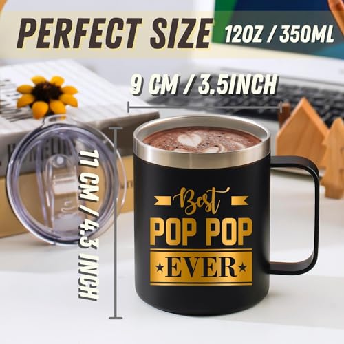Personalized Grandpa Coffee Mug 12oz Stainless Steel Gift for Christmas Fathers Day Birthday