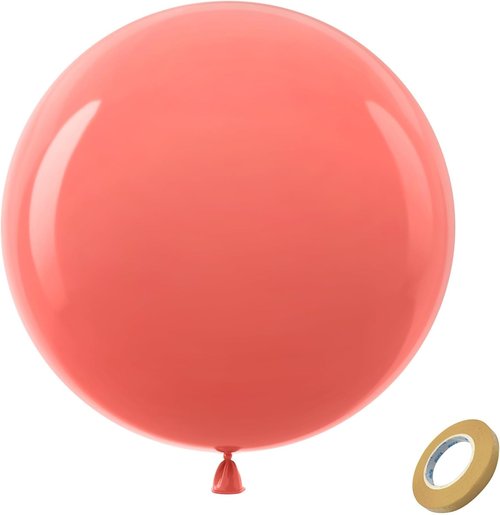Bezente 36-Inch Dusty Pink Giant Balloons - 8 Pack Jumbo Round Latex Balloons for Weddings & Parties