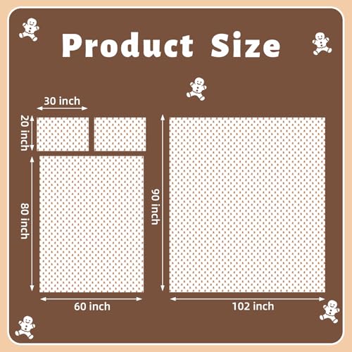 Newwiee Gingerbread 4-Piece Queen Bedding Set - Festive Christmas Sheets, 110G Polyester