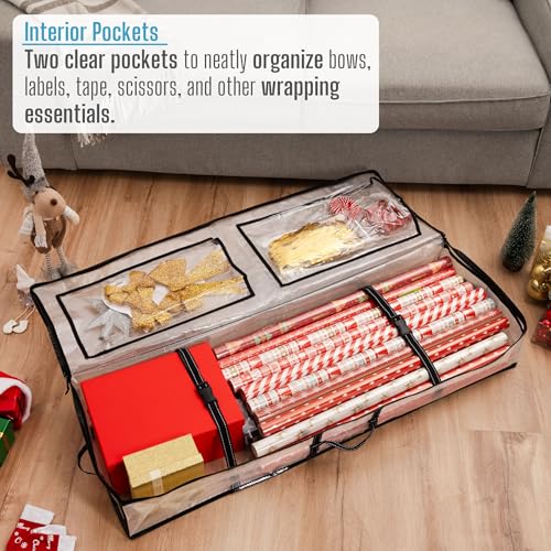 Clear Wrapping Paper Storage Box 2 Pack 40 Inch Underbed Container