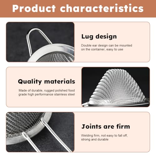 Stainless Steel Cocktail & Tea Strainer Set of 2 - Fine Mesh Bar Strainers for Drinks and Kitchen Use
