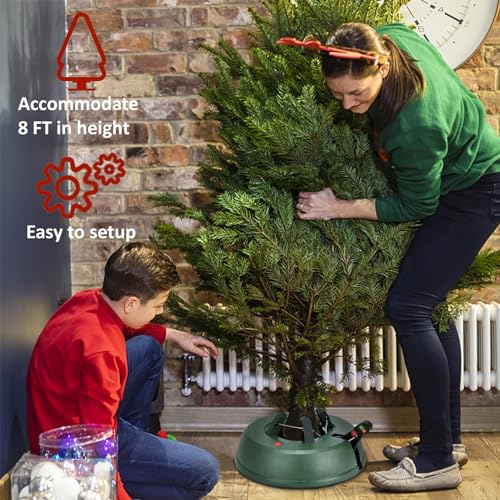 Blissun X-Large Christmas Tree Stand with Water Reservoir & Fast Clamp - Fits up to 8FT Trees
