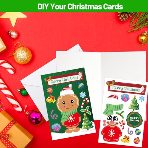 Ceiba Tree Gingerbread House Christmas Cards with Stickers, 20 Cards & Envelopes