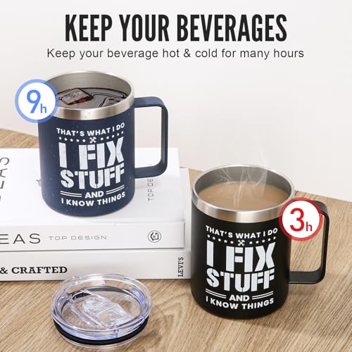 14oz Stainless Steel Coffee Mug for Men and Dad - Funny Gift for Birthdays & Christmas