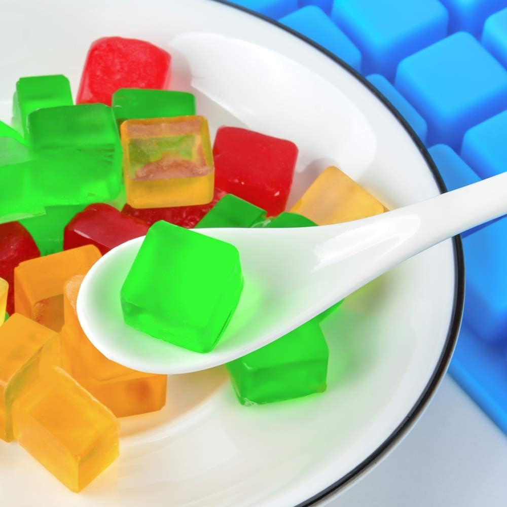 Skiennix Square Silicone Candy Molds - Mini Molds for Hard Candy, Chocolate, Gummy & More (Set of 2)