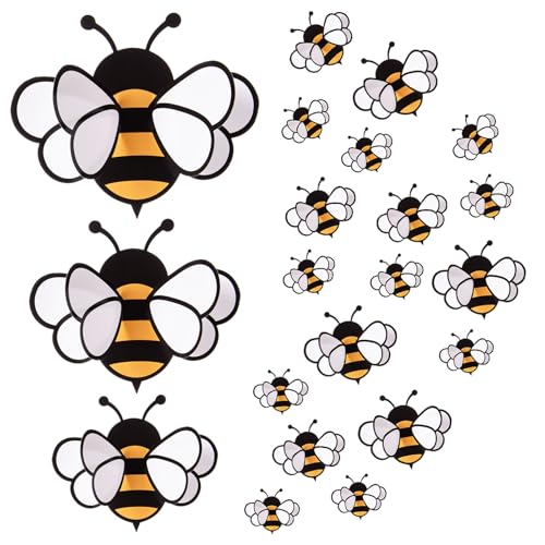 60 Pcs 3D Bee Stickers in 3 Sizes – Cute Wall Decals for Parties