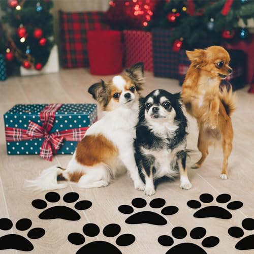 30 Pcs Large Paw Print Floor Decals - Waterproof Vinyl Stickers