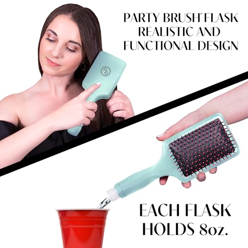 GoPong Party Brush Flasks 2 Pack Pink & Green Discreet Hidden Liquor Containers