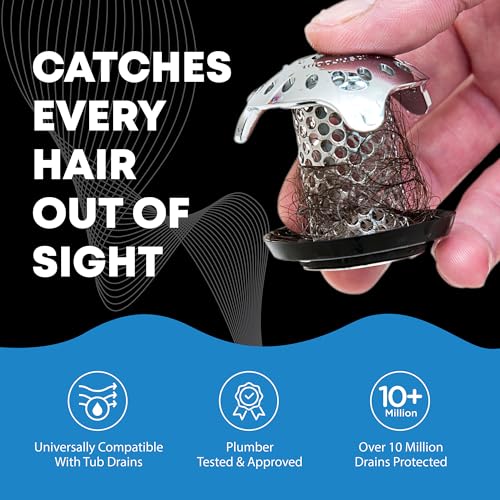 Stainless Steel Bathtub Drain Hair Catcher and Strainer with Adapters