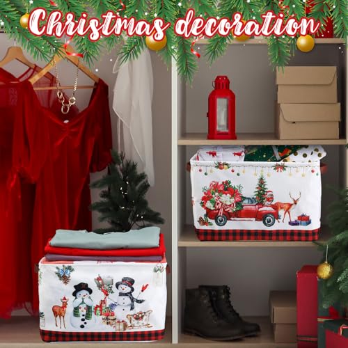 Geelin 4 Pcs Large Christmas Gift Baskets with Handles - Vintage Style