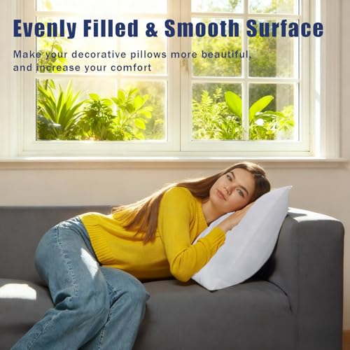 OKBA 16x16 Throw Pillow Inserts - Set of 2 Soft Cotton Cushion Fillers