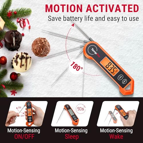 Digital Instant Read Meat Thermometer with Auto-Rotating Backlit Screen