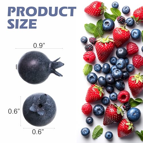 120 Pcs Artificial Blueberries - Lifelike Frosted Fake Fruit