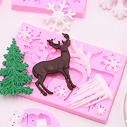 Serlife Gray Silicone Candy Mold - Christmas Tree, Elk, Snowflake & Icicle