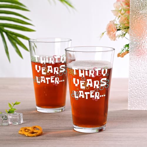Thirty Years Later 15 oz Beer Glass - Unique 30th Birthday Gift for Him or Her