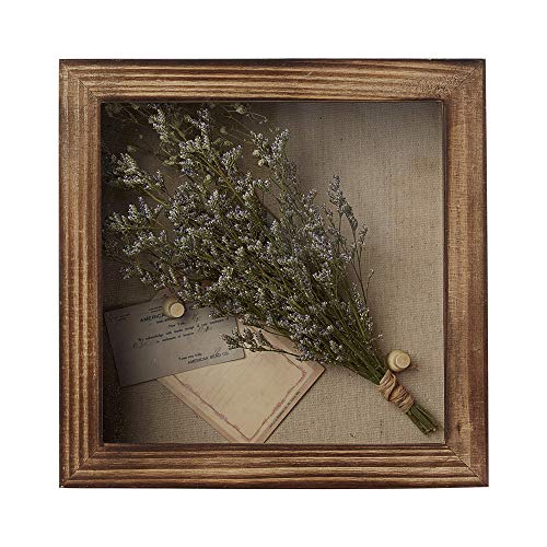 8x8 Shadow Box Display Case with Linen Back and Pins for Keepsakes