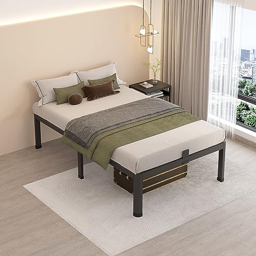 Twin XL Metal Platform Bed Frame, 18-Inch Heavy Duty Steel with Storage