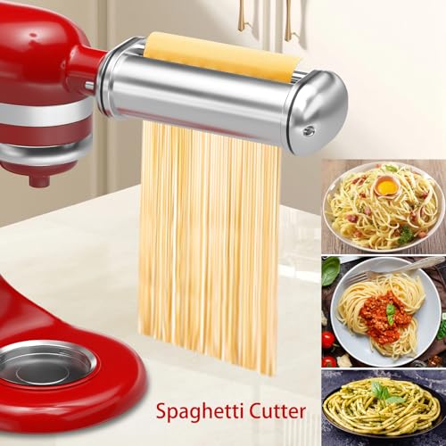 3-Piece Stainless Steel Pasta Maker Attachment for Stand Mixers