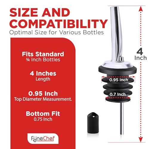48-Pack Stainless Steel Bottle Pourers - Tapered Speed Spouts for Liquor & Wine