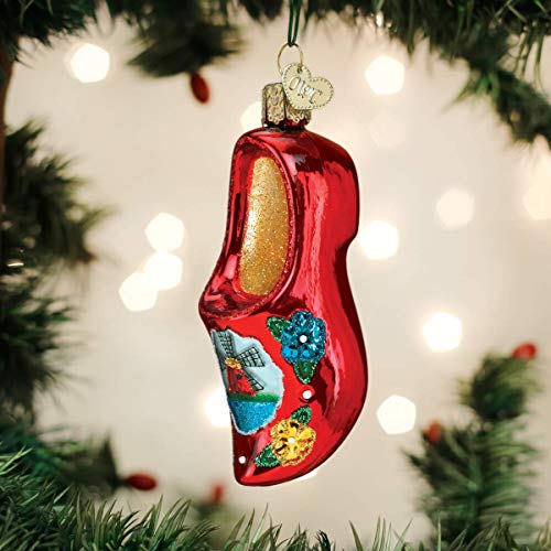 Old World Christmas Wooden Clog Glass Ornament - Hand-Painted Holiday Decor