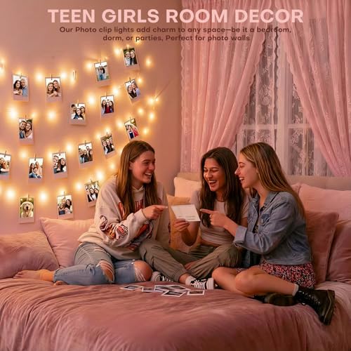 Photo Clip String Lights: 40ft 120 LED Fairy Lights with 50 Clips & Timer