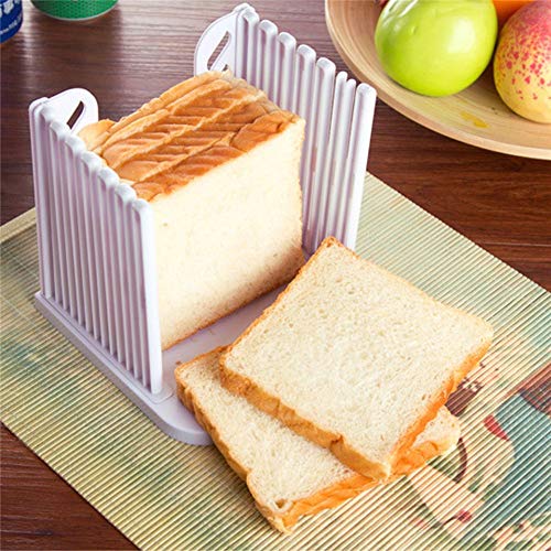 Adjustable Bread Slicer Guide - Foldable Plastic Loaf Cutting Tool