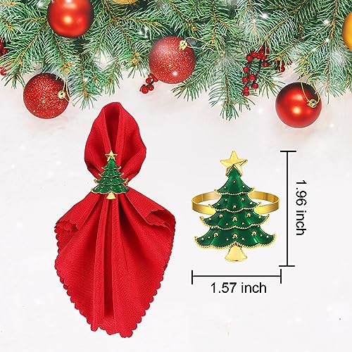 Emivery Set of 8 Christmas Tree Metal Napkin Rings Holiday Table Decor