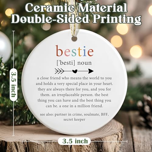 Bestie Friendship Christmas Ornament - Personalized Best Friend Gift for Women - Holiday Keepsake