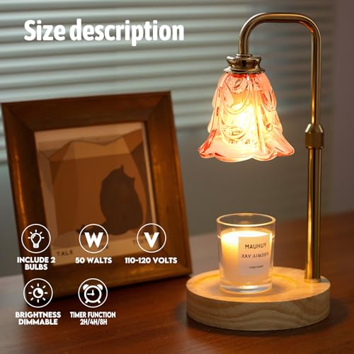 Adjustable Candle Warmer Lamp with Timer - Dimmable Wax Warmer