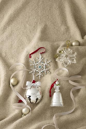 Lenox 2026 Snow Majesty Silverplate Snowflake Ornament with Red Ribbon - Holiday Decor