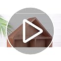 House Shaped Wooden Shadow Box, 11-Compartment Wall Mounted Display Shelf